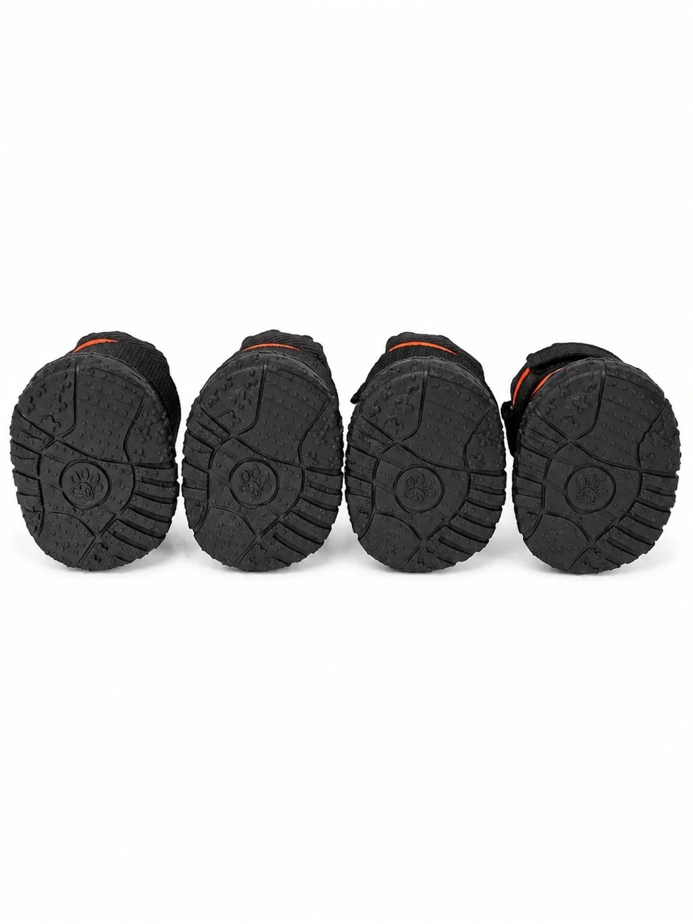 Waterproof Dog Boots Shoes Orange & Black Reflective Pet Booties Set of 4 NWOT